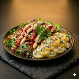 Kebab with Blue Cheese Potatoes