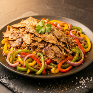 Kebab with Fried Vegetables